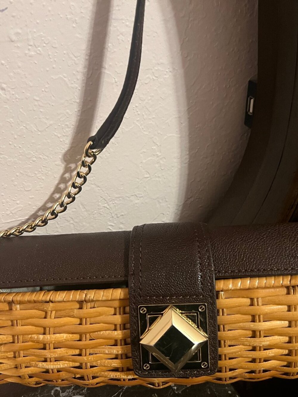 Michael Kors straw clutch Bag with shoulder strap